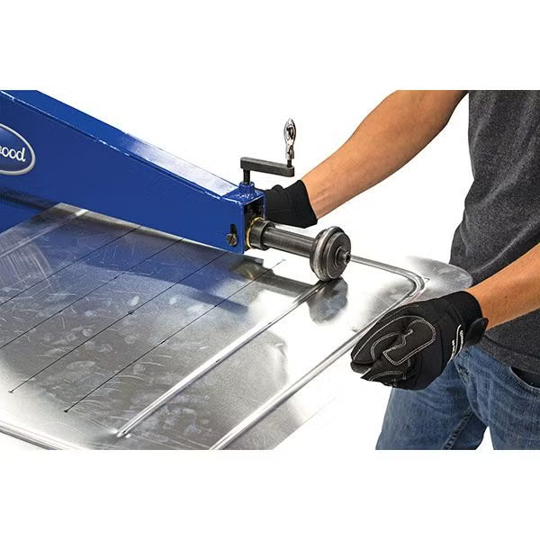 Eastwood 20622 24in Motorized Bead Roller and Stand In Use