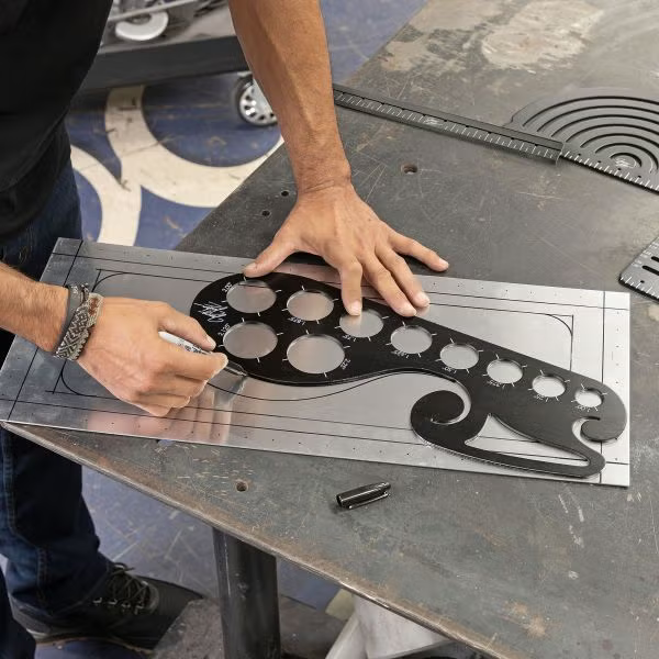 Jamey Jordan Signature Series French Curve Layout Tool In Use