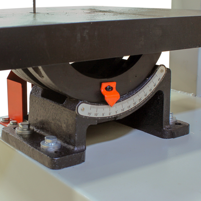 Baileigh BSV-12VS-V2 Vertical Bandsaw Pivot Table Angle Gauge