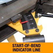Baileigh RDB-100 Manual Tube Bender Start-of-Line indicator