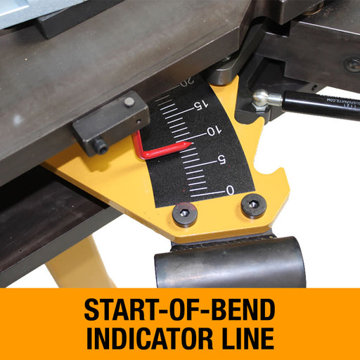 Baileigh RDB-100 Manual Tube Bender Start-of-Line indicator