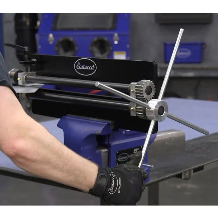 Eastwood 4-Spoke Bead Roller Crank In Use