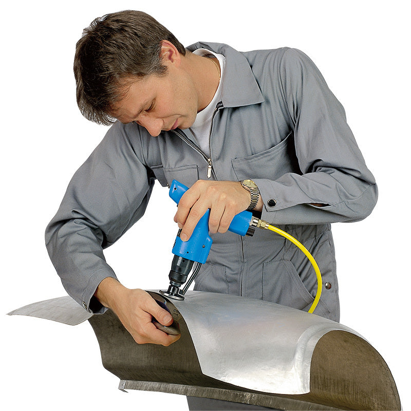Eckold GS2 Handheld Planishing Hammer In Use on Panel